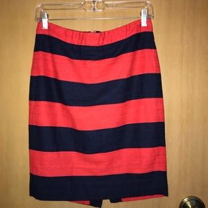 J. Crew striped pencil skirt